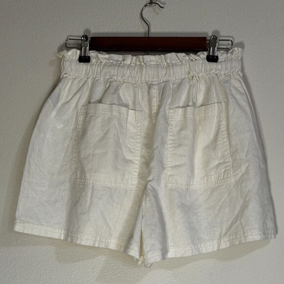 NWT Forever 21 Women Shorts Linen-Blend Paperbag Drawstring Pockets Large - Picture 5 of 14